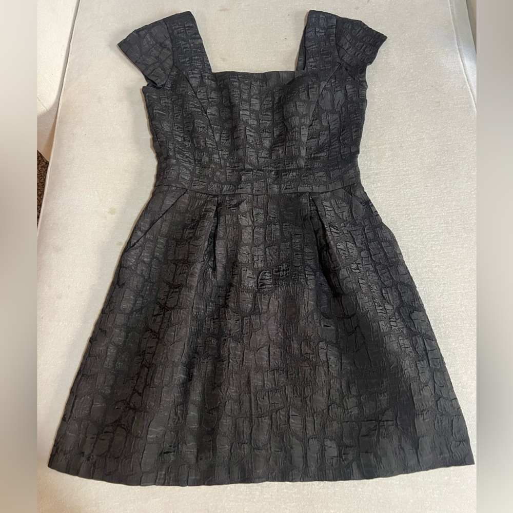 BCBGeneration Charcoal Black Textured Mini Dress